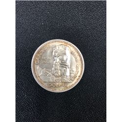 1958 Canada Silver Dollar Totem Pole Coin