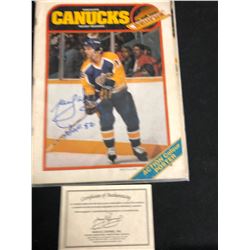 MARCEL DIONNE SIGNED VINTAGE CANUCKS HOCKEY MAGAZINE w/ COA