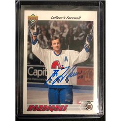 GUY LAFLEUR SIGNED 1991-92 UPPER DECK HOCKEY CARD