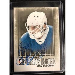 DAN BOUCHARD SIGNED IN THE GAME BETWEEN THE PIPES HOCKEY CARD