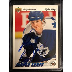 GARY LEEMAN SIGNED 1991-92 UPPER DECK HOCKEY CARD