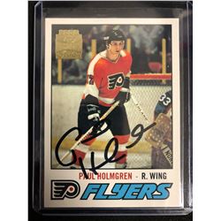 PAUL HOLMGREN SIGNED 2002 TOPPS ARCHIVE HOCKEY CARD