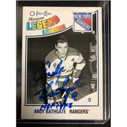 ANDY BATHGATE SIGNED O-PEE-CHEE MARQUEE LEGENDS HOCKEY CARD