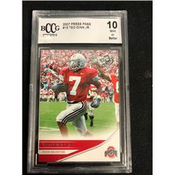 2007 PRESS PASS #15 TED GINN JR. (10 MINT OR BETTER)