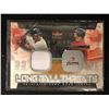 Image 1 : 2003 Fleer Genuine Longball Manny Ramirez Jeff Bagwell Authentic Game Worn Jersey Card