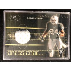 2003 DONRUSS #DC-16 CHARLES WOODSON GAME WORN JERSEY (391/550)