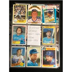 1981-93 GEORGE BRETT BASEBALL CARD LOT (59 CARDS)