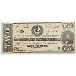 1864 $2 CONFEDERATE NOTE