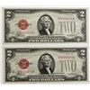 Image 1 : 2 PCS. 1928-D $2.00 NOTES