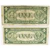 Image 1 : TWO PCS 1935-A HAWAII $1.00 SILVER CERTIFICATES