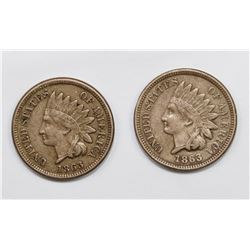 TWO PIECE 1863 INDIAN CENTS