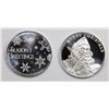Image 1 : (2) DIFFERENT 2019 CHRISTMAS  SILVER ROUNDS