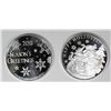 Image 2 : (2) DIFFERENT 2019 CHRISTMAS  SILVER ROUNDS