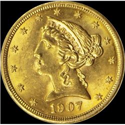 1907 $5 GOLD LIBERTY