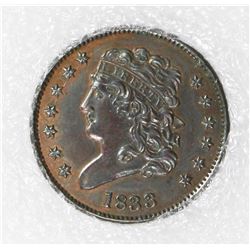 1833 HALF CENT