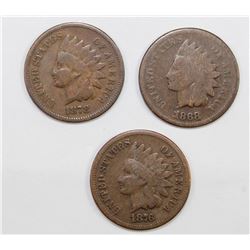 (3) INDIAN HEAD CENTS