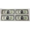 Image 1 : SET OF FOUR 1934  $5.00 FEDERAL RESERVE NOTES