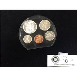 1964 Silver 50,25 and 10 cents + 5cent, and Penny in a Plastic Case