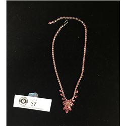 A Beautiful Pink/Rose Vintage Sherman Necklace