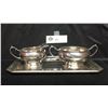 Image 1 : 1913 Poultry Show Trophy. Cream and Sugar Bowls on a Platter