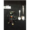 Image 3 : Vintage Charlie McCarthy and Gerber Baby Spoons Plus a Cast Iron Mini Coffee Grinder