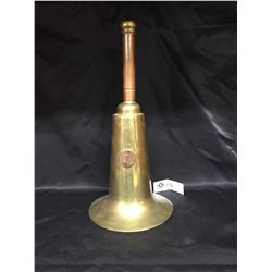 Trench Art Bell with 1895 Coin on it. 6.5" w x 11.5" H