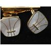 Image 2 : Mother of Pearl Cufflinks and Tie Bar Set 1960's
