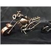 Image 2 : 2 Decorative Desk Top Motorcycles Made from Nuts and Bolts etc. approx 3" h x 6"l