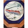 Image 2 : 3 Decorative Train Plates with one of them being BC Railway. In a frame