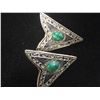 Image 2 : 2 Silver Tips with Green Stones for Leather Belt Ends
