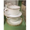 Image 2 : 10 1950's Fire King Cups and Saucers with Gold Rims. No Chips or Cracks