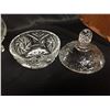 Image 2 : 3 Lead Crystal Dishes. Bowl, Lidded Bowl and Ashtray. No Chips or Cracks