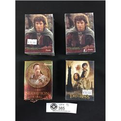 4 Bundles of Trading Cards. 3 Lord of the Rings, 1 The Scorption King. Premium Trading Cards