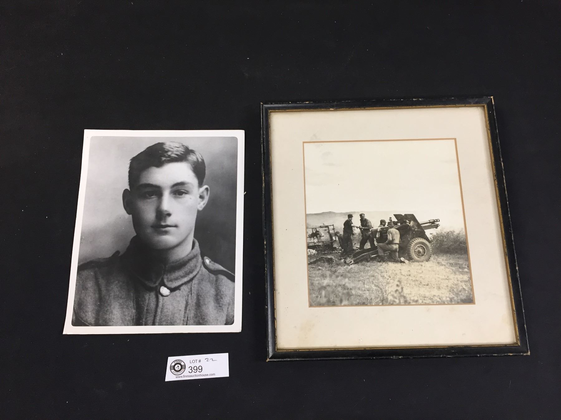 2 Military Photos. One WWII Shooting a Cannon and the other 8x10 of SGT ...