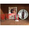 Image 1 : A Nice Coca Cola Collectible Shelf Lot. Signs and Glasses