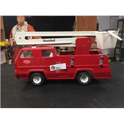 Vintage Tonka Red and White Pressed Metal Snorkel Fire Truck Snorkel Arm Fully Extends No Ladders Me