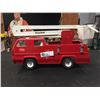 Image 1 : Vintage Tonka Red and White Pressed Metal Snorkel Fire Truck Snorkel Arm Fully Extends No Ladders Me