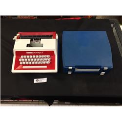 Vintage Sears Holiday 2 Portable Typewriter With Carrying Case. Made in England. Very Good Working C