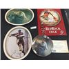 Image 1 : Babe Ruth Red Rock Cola Sign Plus 3 Norman Rockwell Pieces. ( 2 Trays and a Plate)