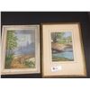Image 1 : 2 Signed Original Paintings 1 by Alice Pough 12x 14 and 1 by C.A. Rooney " Winter Scene" 12 x 14