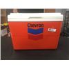 Image 1 : Vintage Orange Cooler with Chevron on the Front. 20" x 13" x 12"