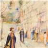 Image 2 : Brachi Horen, "Western Wall" Hand-Embellished Mixed Media with Goldleaf, Hand Signed with Certificat