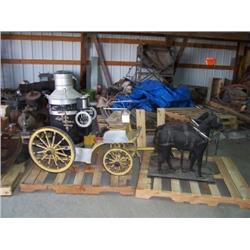 HOMEMADE 1/3 SCALE MODEL HORSE-DRAWN STEAMER-FIRE