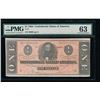 Image 1 : 1864 $1 Confederate States of America Note PMG 63