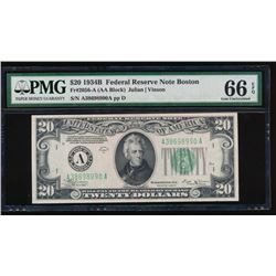 1934B $20 Boston Federal Reserve Note PMG 66EPQ