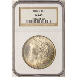 1885-O $1 Morgan Silver Dollar Coin NGC MS65