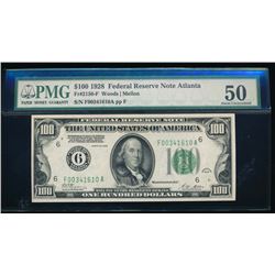 1928 $100 Atlanta Federal Reserve Note PMG 50