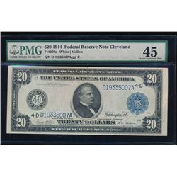 1914 $20 Cleveland Federal Reserve Note PMG 45