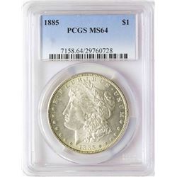 1885 $1 Morgan Silver Dollar Coin PCGS MS64