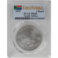 2018 South Africa Krugerrand Silver Coin PCGS MS69 First Issue